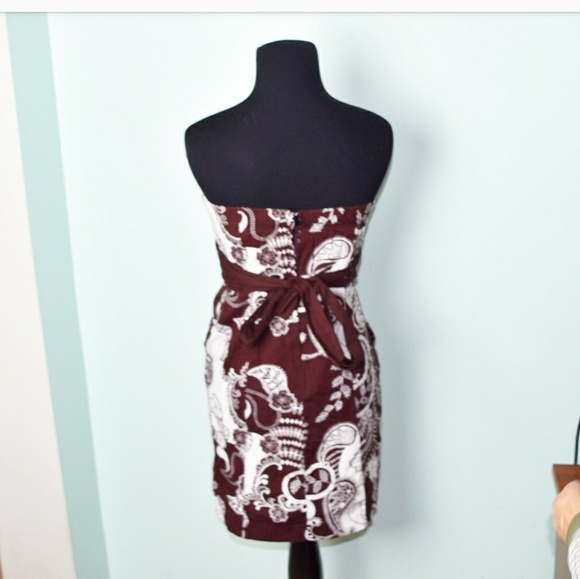 Beautiful Brown and White Strapless Dress - Picture 2 of 2